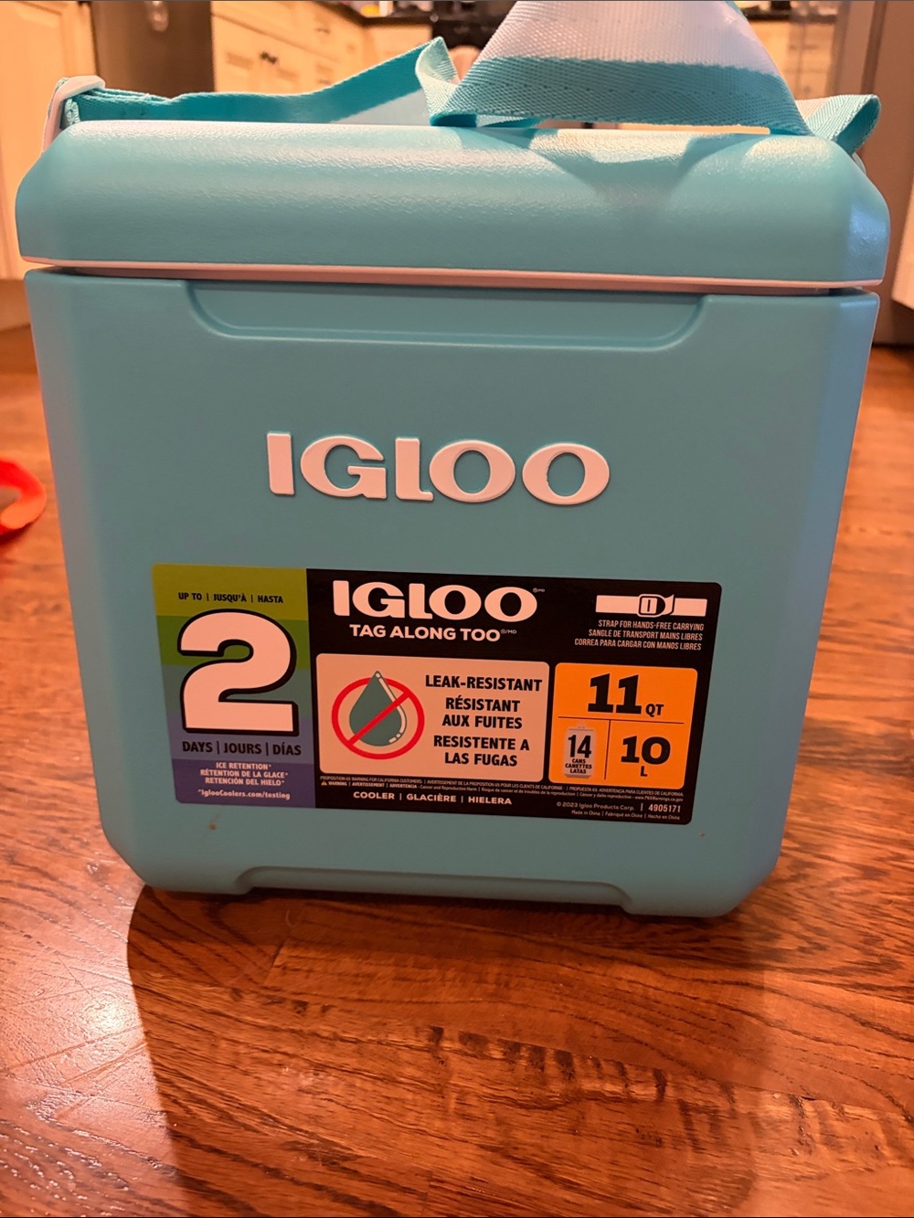 Igloo aqua blue Tag Along Too portable cooler 11 qt NWT